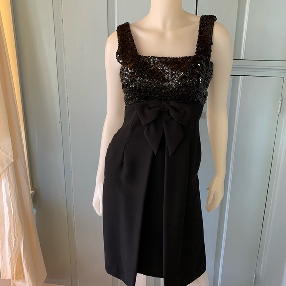 Vintage Dresses & Skirts - Vintage 60s Ann Barry Sequined Dress Small Party Cocktail Formal Mod LBD Black